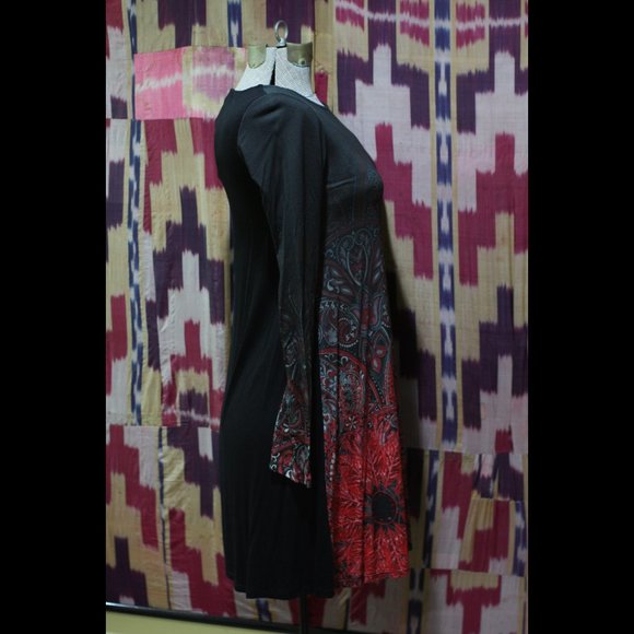 DESIGUAL Black Gray Red Dress - Picture 4 of 6